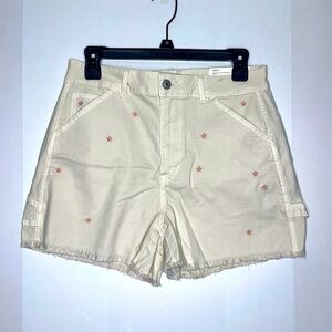 NWT American Eagle stretch high rise 90s boyfriend floral embroidered shorts 8